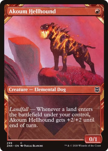 Akoum Hellhound (Showcase) (299), Zendikar Rising — Magic card price