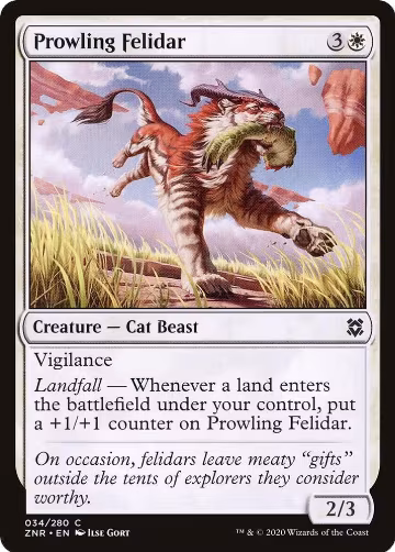 Prowling Felidar (34), Zendikar Rising — Magic card price