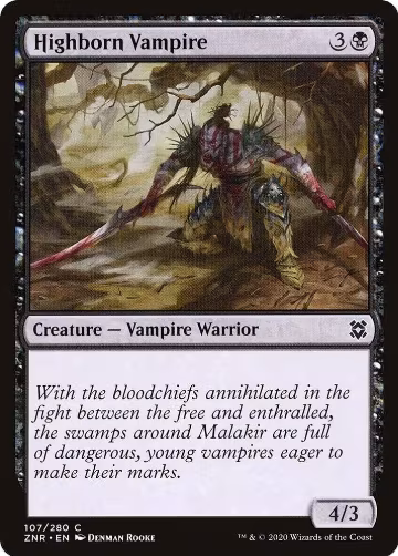 Highborn Vampire (107), Zendikar Rising — Magic card price
