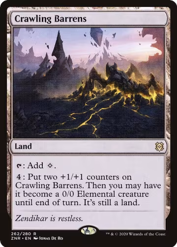 Crawling Barrens (262), Zendikar Rising — Magic card price