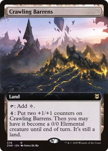Crawling Barrens (Extended Art) (378), Zendikar Rising — Magic card price