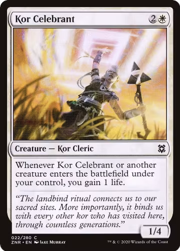 Kor Celebrant (22), Zendikar Rising — Magic card price
