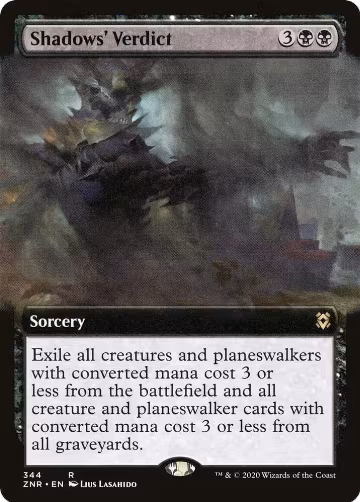 Shadows' Verdict (Extended Art) (344), Zendikar Rising — Magic card price