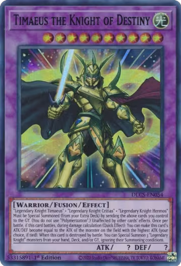 Timaeus the Knight of Destiny (Purple) (DLCS-EN054), Dragons of Legend: The Complete Series — Yu-Gi-Oh! card price