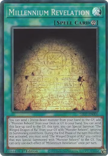 Millennium Revelation (LED7-EN006), Legendary Duelists: Rage of Ra — Yu-Gi-Oh! card price
