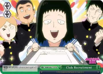 Club Recruitment (Green) (MOB/SX02-T10 TD), Mob Psycho 100 — Weiß Schwarz card price