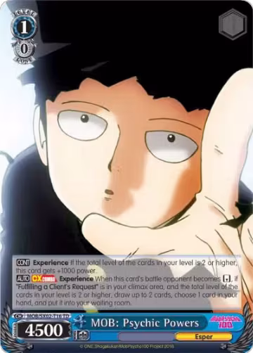 MOB: Psychic Powers (MOB/SX02-T16 TD), Mob Psycho 100 — Weiß Schwarz card price