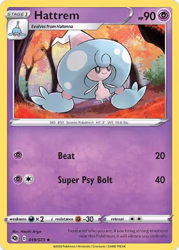 Hattrem (19/73), Champion's Path — Pokémon card price