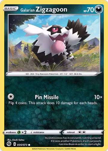 Galarian Zigzagoon (35/73), Champion's Path — Pokémon card price