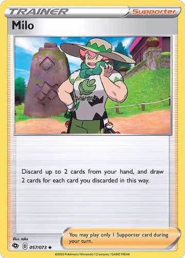 Milo (57/73), Champion's Path — Pokémon card price