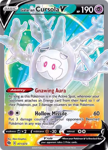 Galarian Cursola V (Full Art) (71/73), Champion's Path — Pokémon card price