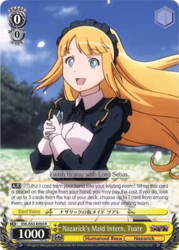 Nazarick's Maid Intern, Tuare (OVL/S62-E004 R), Nazarick: Tomb of the Undead — Weiß Schwarz card price