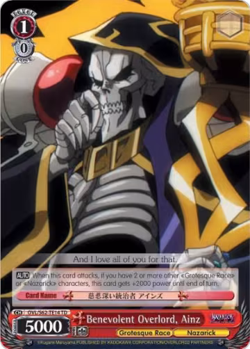 Benevolent Overlord, Ainz (OVL/S62-TE14 TD), Nazarick: Tomb of the Undead — Weiß Schwarz card price