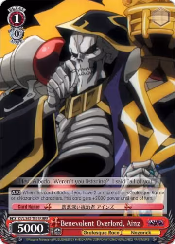 Benevolent Overlord, Ainz (RRR) (OVL/S62-TE14R RRR), Nazarick: Tomb of the Undead — Weiß Schwarz card price