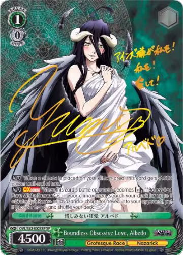 Boundless Obsessive Love, Albedo (SP) (Gold Signature) (OVL/S62-E028SP SP), Nazarick: Tomb of the Undead — Weiß Schwarz card price
