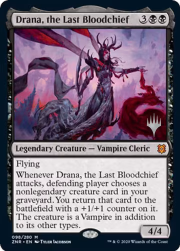 Drana, the Last Bloodchief (98), Promo Pack: Zendikar Rising — Magic card price