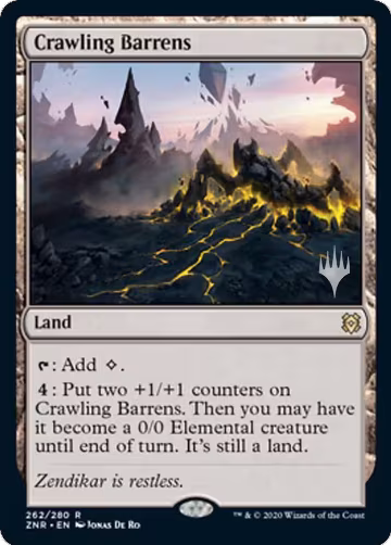 Crawling Barrens (262), Promo Pack: Zendikar Rising — Magic card price