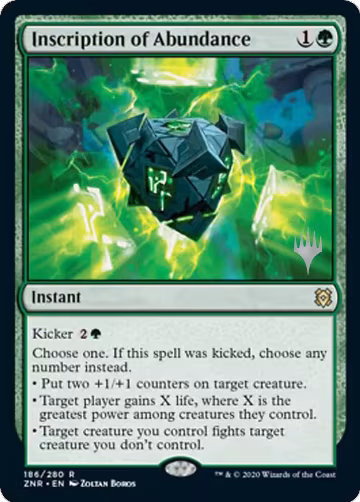 Inscription of Abundance (186), Promo Pack: Zendikar Rising — Magic card price