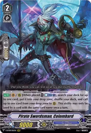 Pirate Swordsman, Colombard (V-BT09/015EN), V-BT09: Butterfly d'Moonlight — Vanguard card price