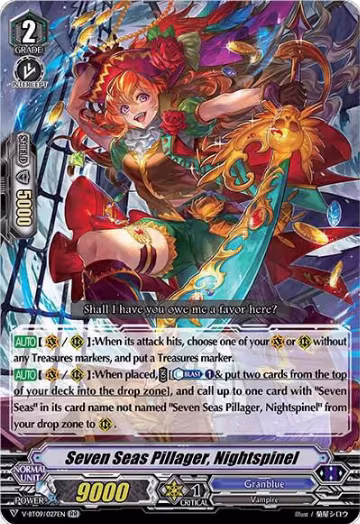 Seven Seas Pillager, Nightspinel (V-BT09/027EN), V-BT09: Butterfly d'Moonlight — Vanguard card price
