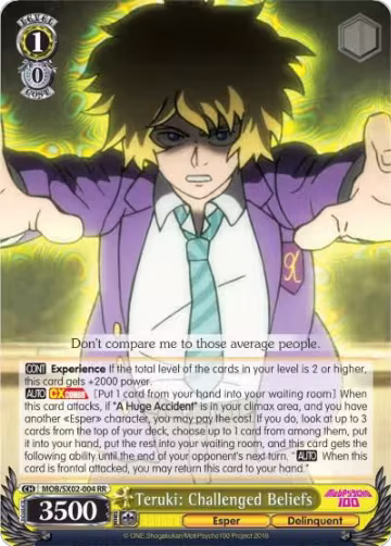 Teruki: Challenged Beliefs (MOB/SX02-004 RR), Mob Psycho 100 — Weiß Schwarz card price