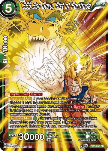 SS3 Son Goku, Fist of Fortitude (DB3-052) — card price