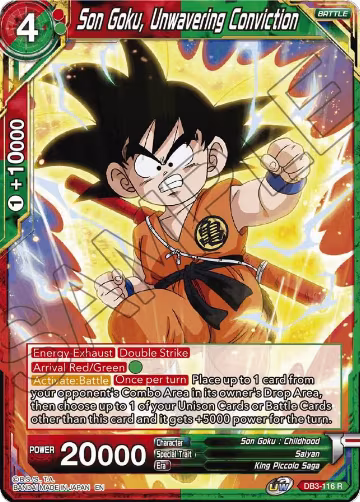 Son Goku, Unwavering Conviction (DB3-116), Draft Box 06 - Giant Force — DB Super card price