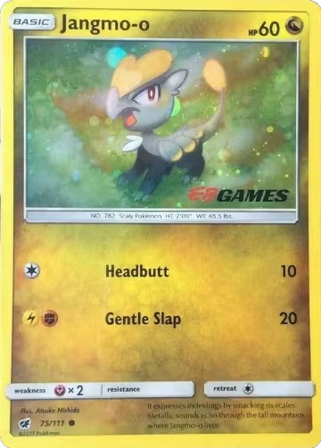Jangmo-o - 75/111 (Cosmos Holo) (EB Games Promo) (075/111), Miscellaneous Cards & Products — Pokémon card price