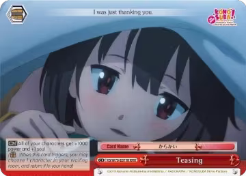 Teasing (RRR) (KS/W76-E071R RRR), KonoSuba The Movie: Legend of Crimson — Weiß Schwarz card price