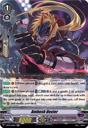 Ambush Dexter (V-BT10/025EN), V-BT10: Phantom Dragon Aeon — Vanguard card price