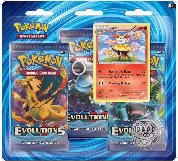 XY - Evolutions 3 Pack Blister [Braixen], XY - Evolutions — Pokémon sealed product price
