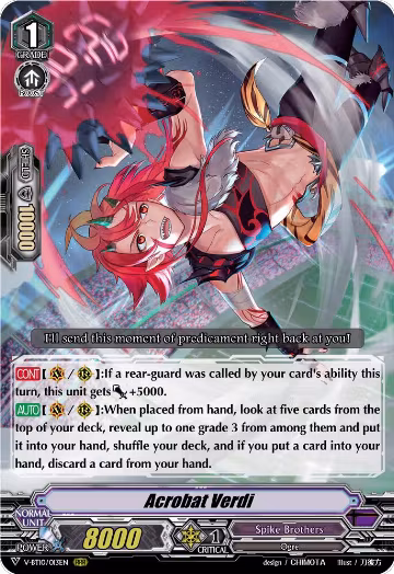 Acrobat Verdi (V-BT10/013EN), V-BT10: Phantom Dragon Aeon — Vanguard card price