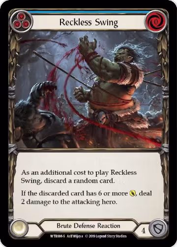 Reckless Swing (WTR008), Welcome to Rathe — Flesh & Blood card price