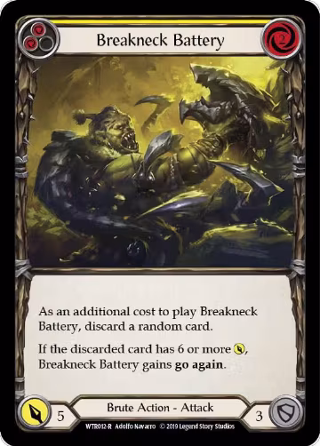Breakneck Battery (Yellow) (WTR012), Welcome to Rathe — Flesh & Blood card price