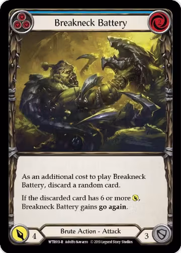 Breakneck Battery (Blue) (WTR013), Welcome to Rathe — Flesh & Blood card price