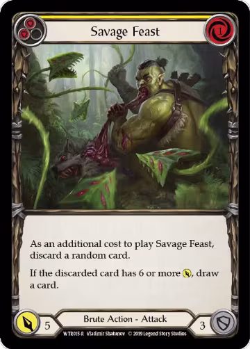 Savage Feast (Yellow) (WTR015), Welcome to Rathe — Flesh & Blood card price