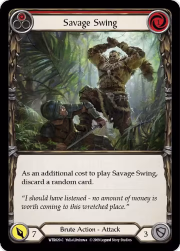 Savage Swing (Red) (WTR020), Welcome to Rathe — Flesh & Blood card price