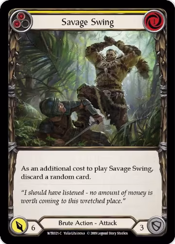 Savage Swing (Yellow) (WTR021), Welcome to Rathe — Flesh & Blood card price