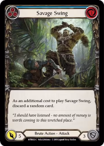 Savage Swing (Blue) (WTR022), Welcome to Rathe — Flesh & Blood card price