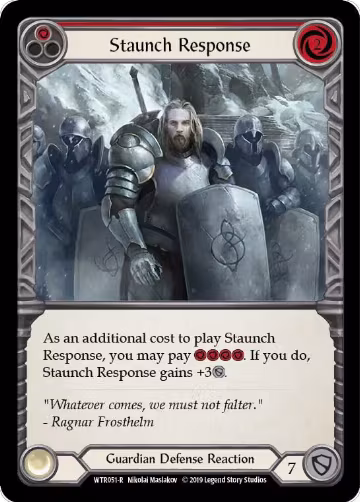 Staunch Response (Red) (WTR051), Welcome to Rathe — Flesh & Blood card price