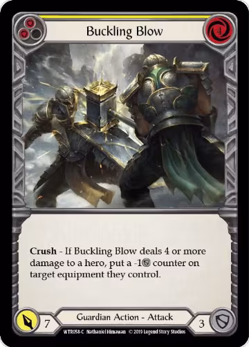 Buckling Blow (Yellow) (WTR058), Welcome to Rathe — Flesh & Blood card price