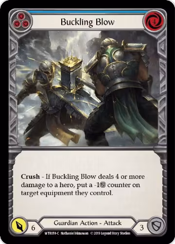 Buckling Blow (Blue) (WTR059), Welcome to Rathe — Flesh & Blood card price