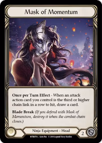 Mask of Momentum (WTR079), Welcome to Rathe — Flesh & Blood card price
