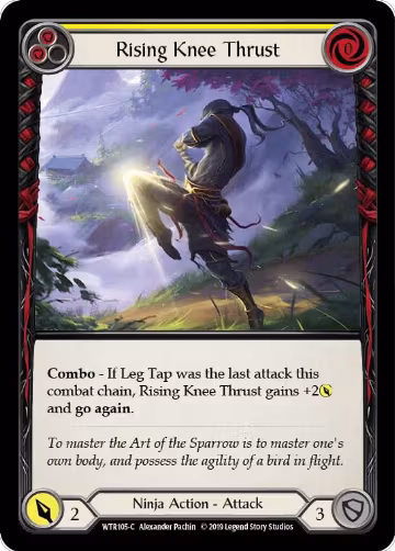 Rising Knee Thrust (Yellow) (WTR105), Welcome to Rathe — Flesh & Blood card price