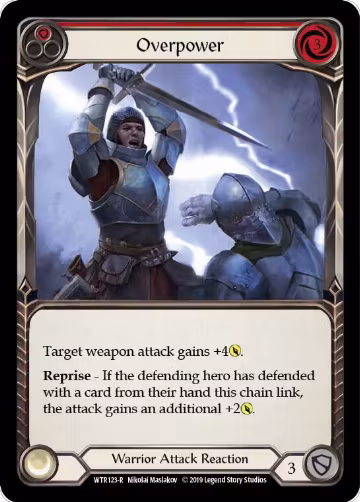 Overpower (Red) (WTR123), Welcome to Rathe — Flesh & Blood card price
