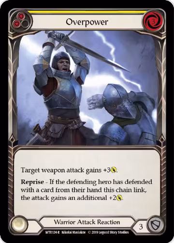 Overpower (Yellow) (WTR124), Welcome to Rathe — Flesh & Blood card price