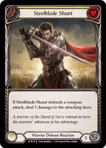 Steelblade Shunt (Yellow) (WTR127), Welcome to Rathe — Flesh & Blood card price