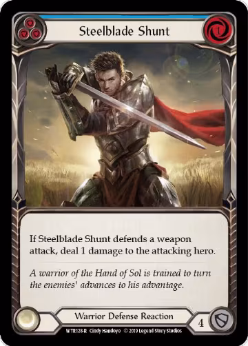 Steelblade Shunt (Blue) (WTR128), Welcome to Rathe — Flesh & Blood card price