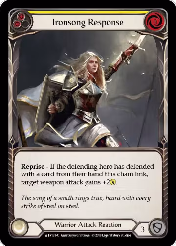 Ironsong Response (Yellow) (WTR133), Welcome to Rathe — Flesh & Blood card price
