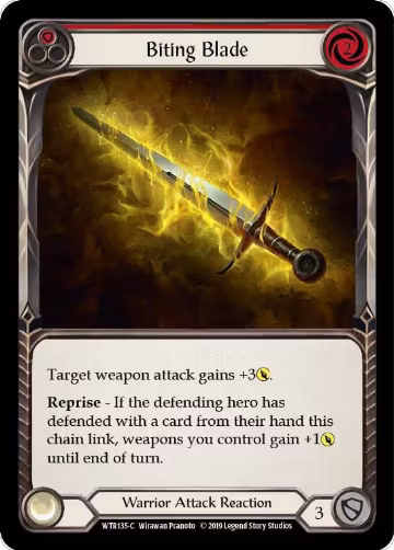 Biting Blade (Red) (WTR135), Welcome to Rathe — Flesh & Blood card price
